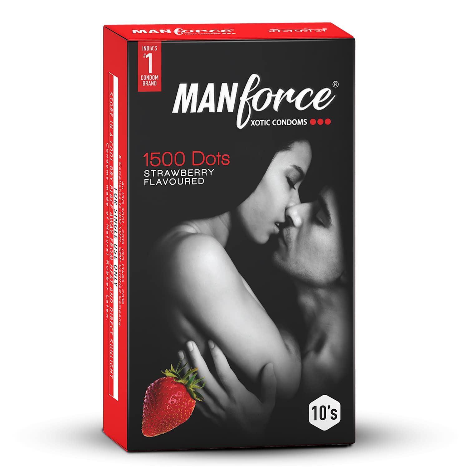 Manforce Gel Used In Xxx Videos - Manforce 1500 Dots Strawberry Flavoured Xotic Premium Condoms Pack Of 10 -  Jeevandip