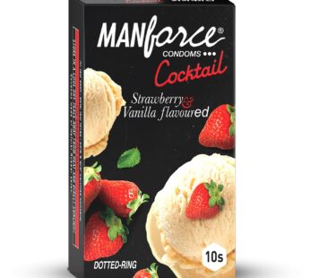 Manforce Cocktail Strawberry & Vanilla Flavoured Condoms Pack Of 10