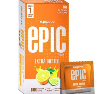 Manforce Epic Passion Extra Dotted Premium Lubricated Condoms Pack Of 10
