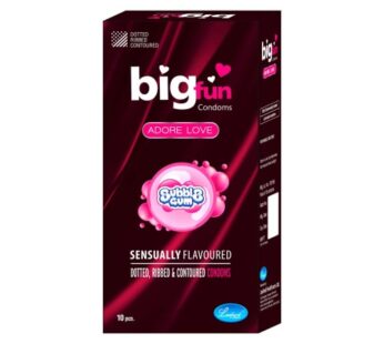 Bigfun Bubblegum Flavored Dotted & Lubricated Condom 10 Pcs