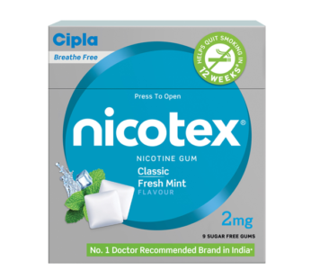 Nicotex FRESH MINT Nicotine Gums 2 mg, 9 Count