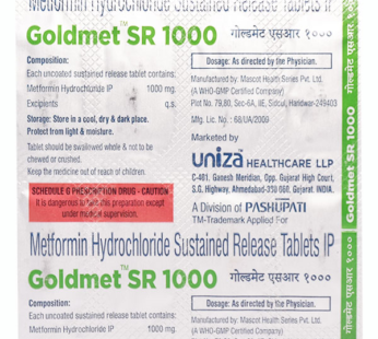 Goldmet 1000mg Tablet SR