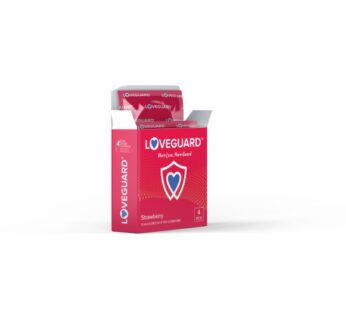 Loveguard 4 Pcs strawberry Flavoured Dotted Condom
